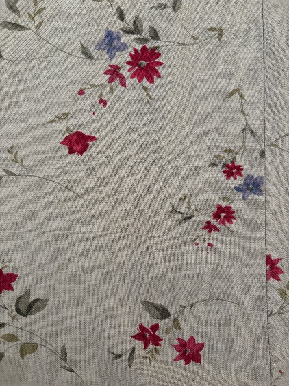 Sleeveless Linen Cotton Floral Print V Neck Collared A-line Midi Dress | Size L - Picture 5 of 6